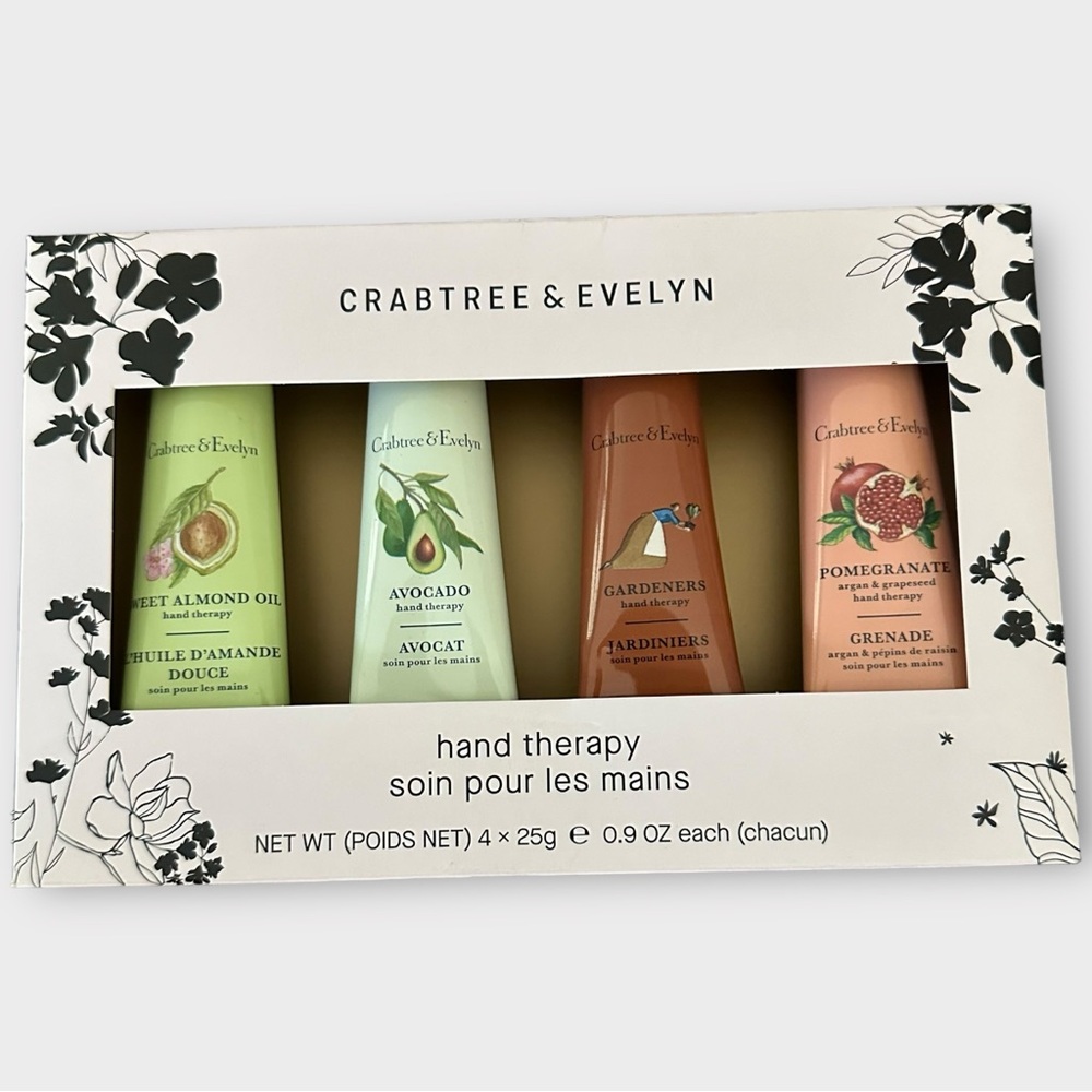 Crabtree & Evelyn NIB Set of 4 0.9oz Hand Therapy Lotion